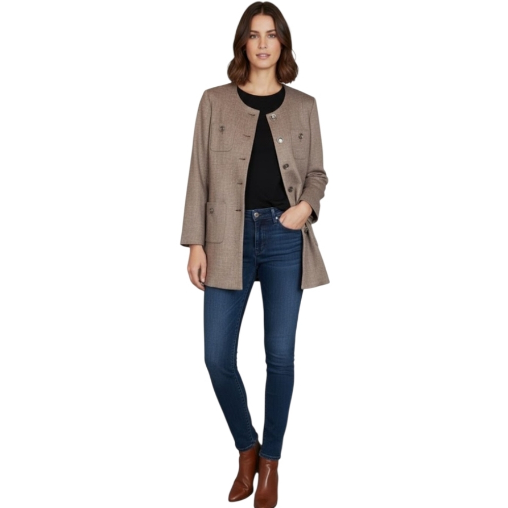 NWOT G by Gustavo Arango Long Blazer In‎ Brown Size 14